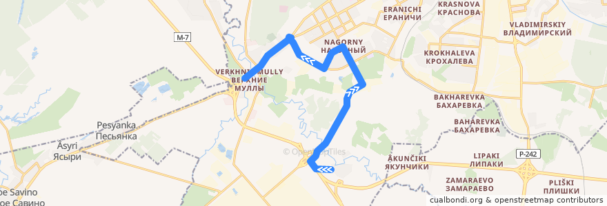 Mapa del recorrido Автобус №9: д. Субботино – Верхние Муллы de la línea  en Пермский городской округ.