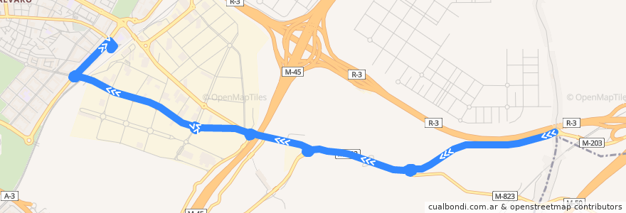 Mapa del recorrido Bus SE718: Cañada Real - Puerta de Arganda de la línea  en مدريد.