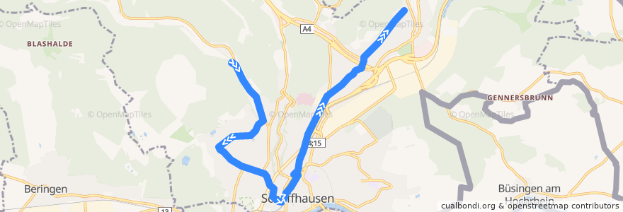 Mapa del recorrido Bus 3: Sommerwies => Krummacker de la línea  en Escafusa.