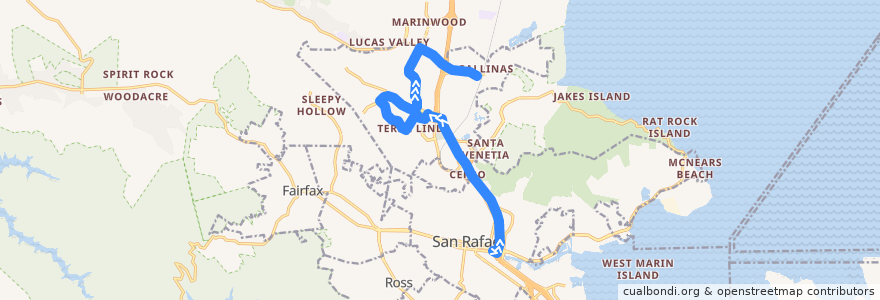 Mapa del recorrido Marin Transit 245: San Rafael => Smith Ranch Road de la línea  en San Rafael.