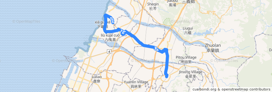 Mapa del recorrido 92路 (往豐原車站_返程) de la línea  en 臺中市.