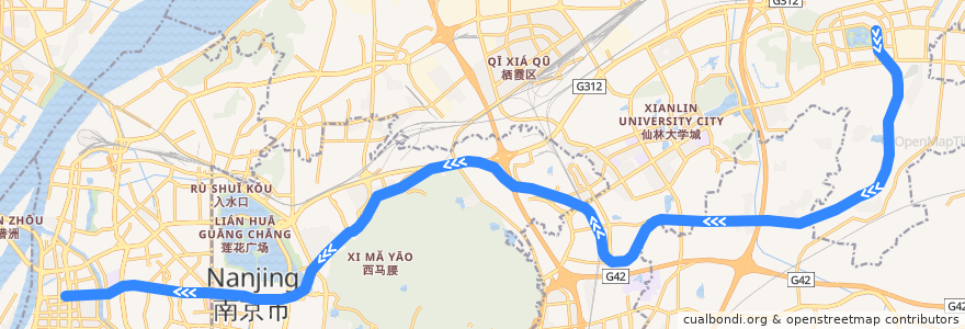 Mapa del recorrido 南京地铁4号线 de la línea  en Nanjing.