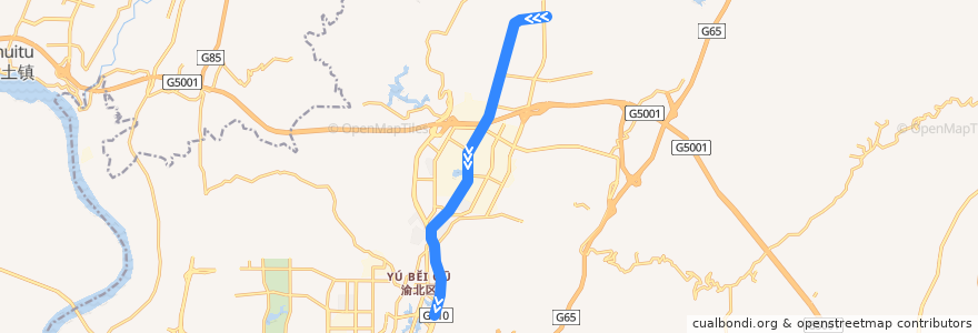 Mapa del recorrido CRT Line 3: 举人坝 → 碧津 de la línea  en 渝北区.