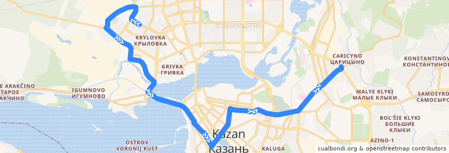 Mapa del recorrido А10 ул.Серова - ул.Академика Губкина (кольцевой) de la línea  en городской округ Казань.