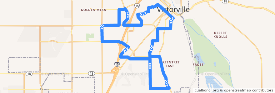 Mapa del recorrido VVTA 51 Victorville Circulator de la línea  en Викторвилл.