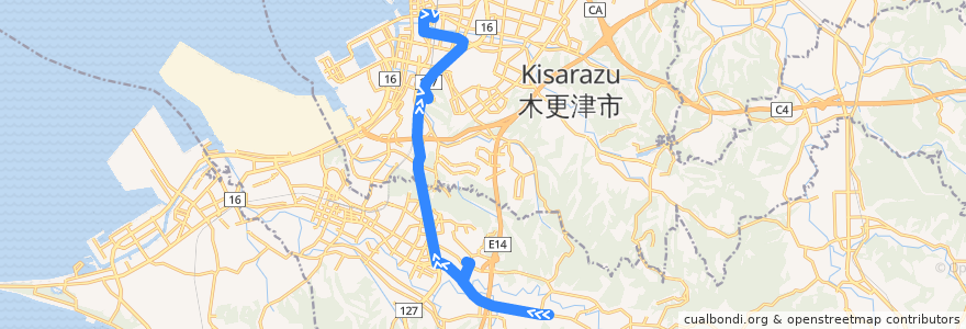 Mapa del recorrido 三島線（上り） de la línea  en Chiba Prefecture.