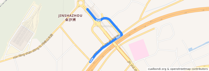 Mapa del recorrido 12A路环线上半环(万科四季花城总站-地铁浔峰岗站) de la línea  en 金沙街道.