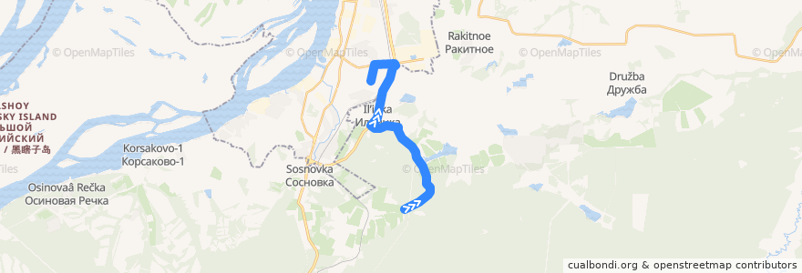 Mapa del recorrido Автобус 128: Садовая - Автопарк de la línea  en Krai de Jabárovsk.