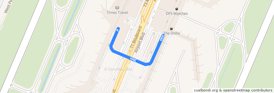 Mapa del recorrido Skytrain: F -> A de la línea  en Southeast.