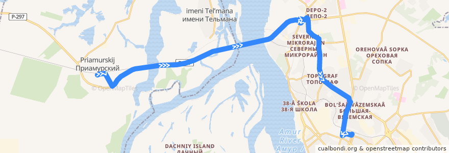 Mapa del recorrido Автобус 151: поселок Николаевка - Железнодорожный вокзал de la línea  en 極東連邦管区.