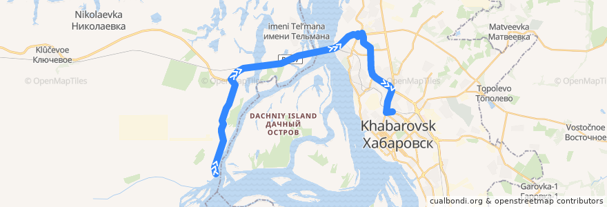 Mapa del recorrido Автобус 153: село Владимировка - Железнодорожный вокзал de la línea  en Дальневосточный федеральный округ.