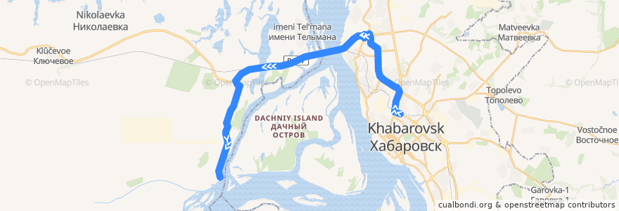 Mapa del recorrido Автобус 153: Железнодорожный вокзал - село Владимировка de la línea  en Дальневосточный федеральный округ.