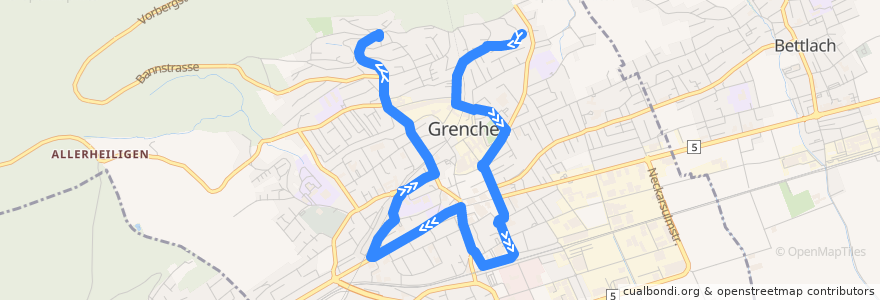 Mapa del recorrido Bus 29: Gummenweg => Fichtenweg de la línea  en Grenchen.