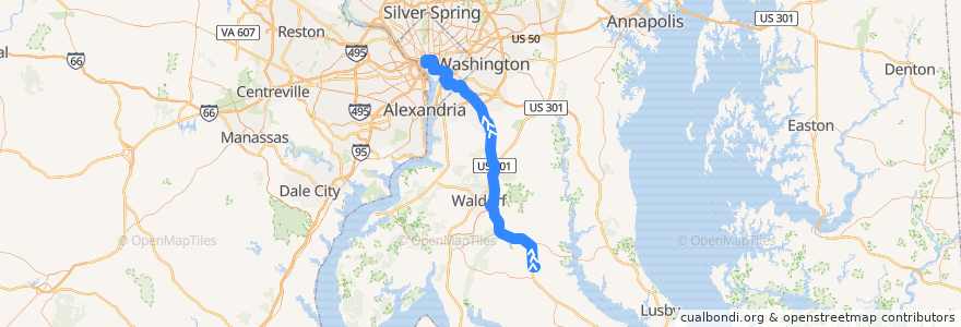 Mapa del recorrido Commuter Bus 715: Washington, D.C. de la línea  en United States.