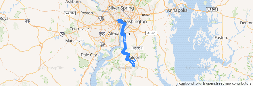 Mapa del recorrido Commuter Bus 640: Washington, D.C. de la línea  en Vereinigte Staaten von Amerika.