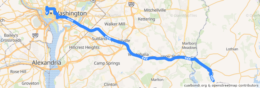 Mapa del recorrido Commuter Bus 810: Washington, D.C. de la línea  en United States.