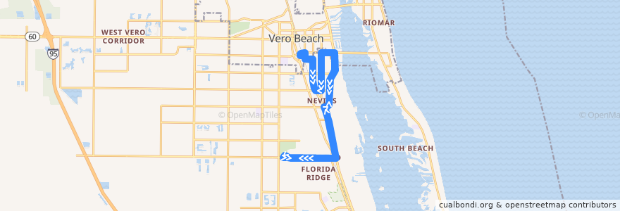 Mapa del recorrido Bus 4: IG Center => Main Transit Hub => IG Center de la línea  en Indian River County.