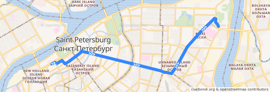 Mapa del recorrido Троллейбус № 5: Почтамтский переулок => Тульская улица de la línea  en Центральный район.