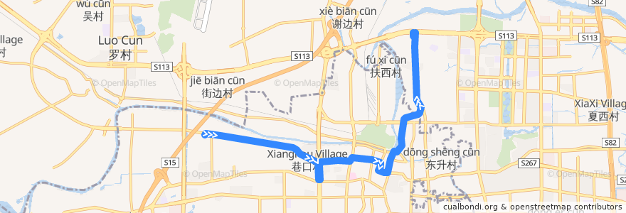 Mapa del recorrido 108路(绿地未来城-俊怡花园) de la línea  en 禅城区.