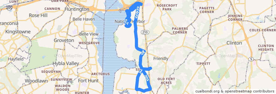 Mapa del recorrido TheBus Route 35s Fort Washington de la línea  en Fort Washington.