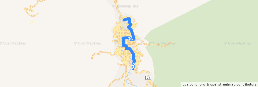 Mapa del recorrido Ruta 1: Barrio Linda Vista Sur => Barrio Villa Valencia I Etapa de la línea  en Jinotega.