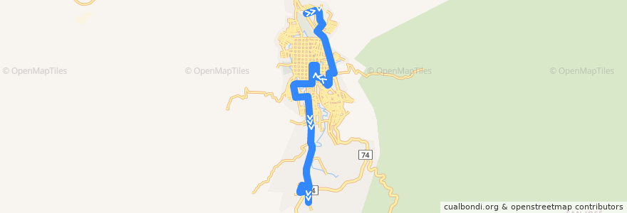 Mapa del recorrido Ruta 2: Barrio Villa Valencia I Etapa => Cuatro Esquinas de la línea  en Jinotega.