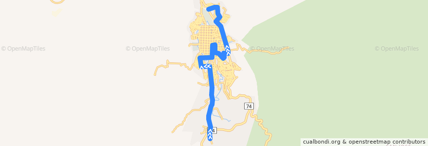 Mapa del recorrido Ruta 2: Cuatro Esquinas => Barrio Villa Valencia I Etapa de la línea  en Jinotega.