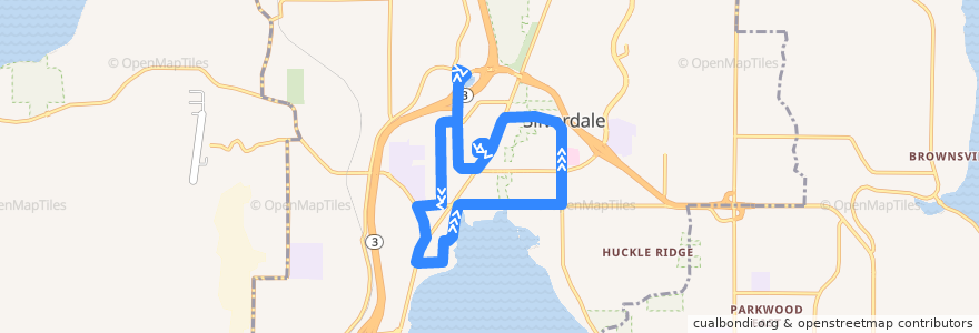 Mapa del recorrido Kitsap Transit #35 Old Town Shuttle de la línea  en Silverdale.