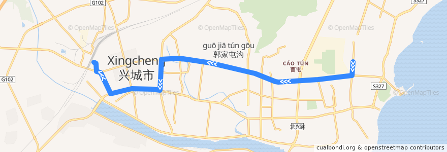 Mapa del recorrido 兴城12路(返程) de la línea  en 兴城市.