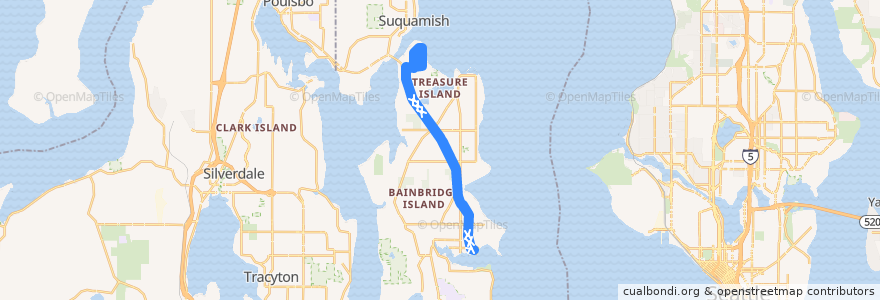 Mapa del recorrido Kitsap Transit #94 Agate Point (express to Dolphin Drive & Agate Point) de la línea  en Bainbridge Island.