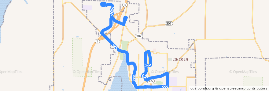 Mapa del recorrido Kitsap Transit #344 Poulsbo Central de la línea  en Poulsbo.