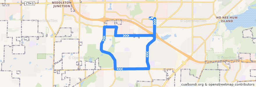 Mapa del recorrido Metro Route 50 de la línea  en Madison.