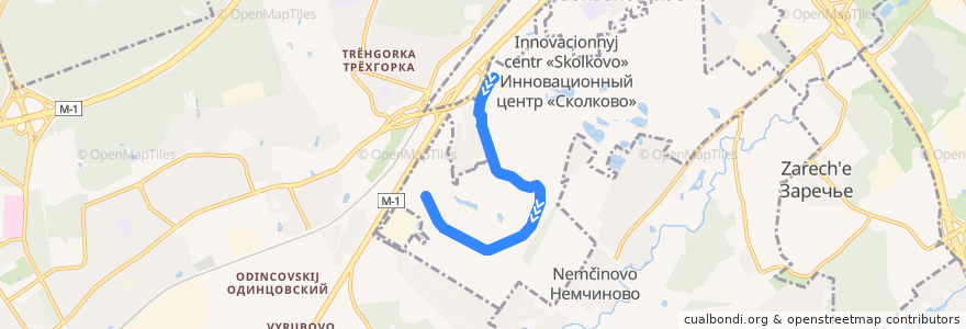 Mapa del recorrido Автобус Sk: платформа "Инновационный" - ОЦ de la línea  en Distrito Federal Central.