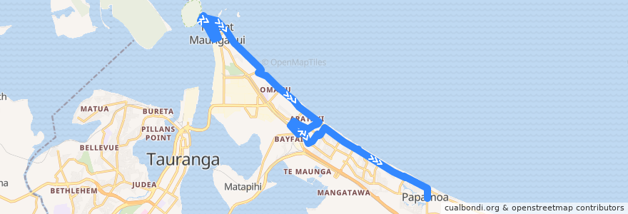 Mapa del recorrido Goldline de la línea  en Bay of Plenty.