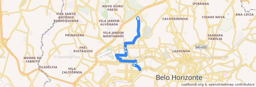 Mapa del recorrido 4150: Shopping Del Rey => BH Shopping de la línea  en Belo Horizonte.