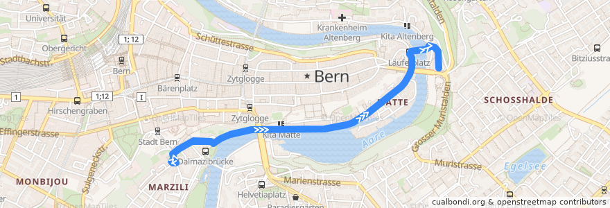 Mapa del recorrido Bus 23: Bern Marzili => Bärenpark de la línea  en برن.