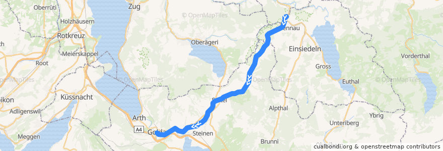 Mapa del recorrido S31: Biberbrugg => Arth-Goldau de la línea  en Schwyz.