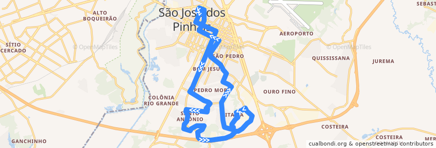 Mapa del recorrido Jardim Eldorado de la línea  en São José dos Pinhais.