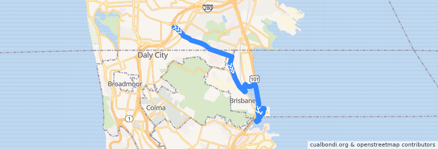Mapa del recorrido Sierra Point Shuttle: Balboa Park => Sierra Point (mornings) de la línea  en Kaliforniya.