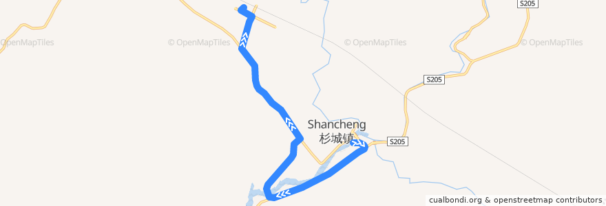 Mapa del recorrido 泰宁9路(往火车站) de la línea  en Xian de Taining.