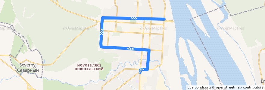 Mapa del recorrido 6 (Поворот - Дачный - Центр) de la línea  en городской округ Сарапул.