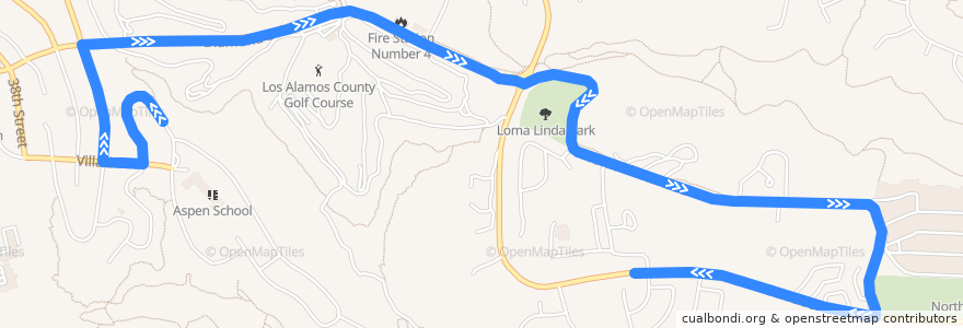 Mapa del recorrido Route 7C: North Mesa Express de la línea  en Los Alamos.