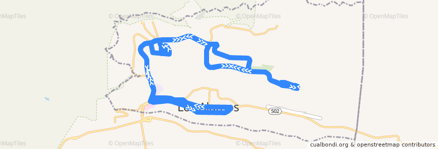 Mapa del recorrido Route 7B: North Mesa Express de la línea  en Los Alamos.