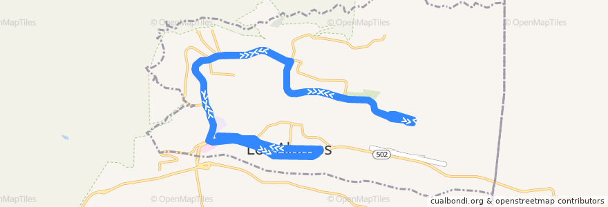 Mapa del recorrido Route 7A: North Mesa Express de la línea  en Los Alamos.