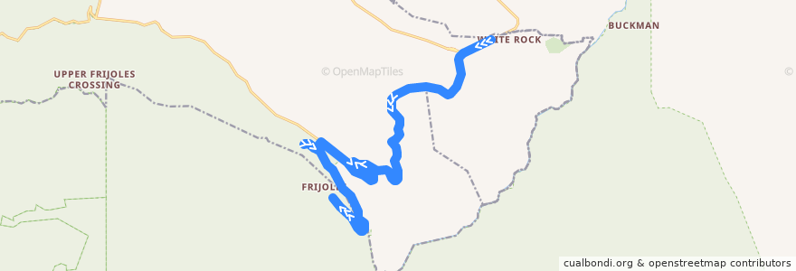 Mapa del recorrido Route 12: Bandelier Outbound de la línea  en Los Alamos County.
