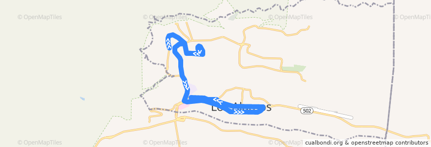 Mapa del recorrido Route 8: North Community Express de la línea  en Los Alamos.