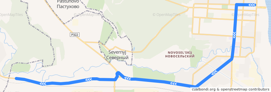 Mapa del recorrido 4 (Центр - сад Спутник) de la línea  en городской округ Сарапул.