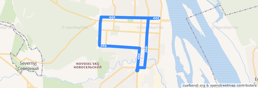 Mapa del recorrido 3 (Центр - Улица Гоголя - Автовокзал - улица Раскольникова) de la línea  en городской округ Сарапул.