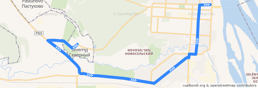 Mapa del recorrido 7 (Северный - Раскольникова) de la línea  en городской округ Сарапул.