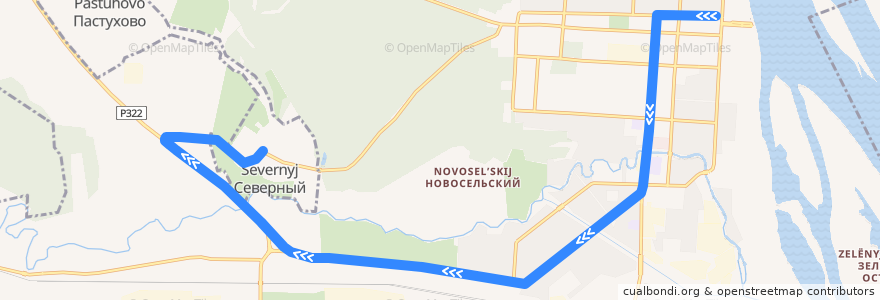 Mapa del recorrido 7 (Центр - Северный) de la línea  en городской округ Сарапул.